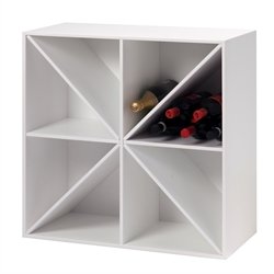 Stor KVADRAT reol med 4 rum - hvidmalet birk